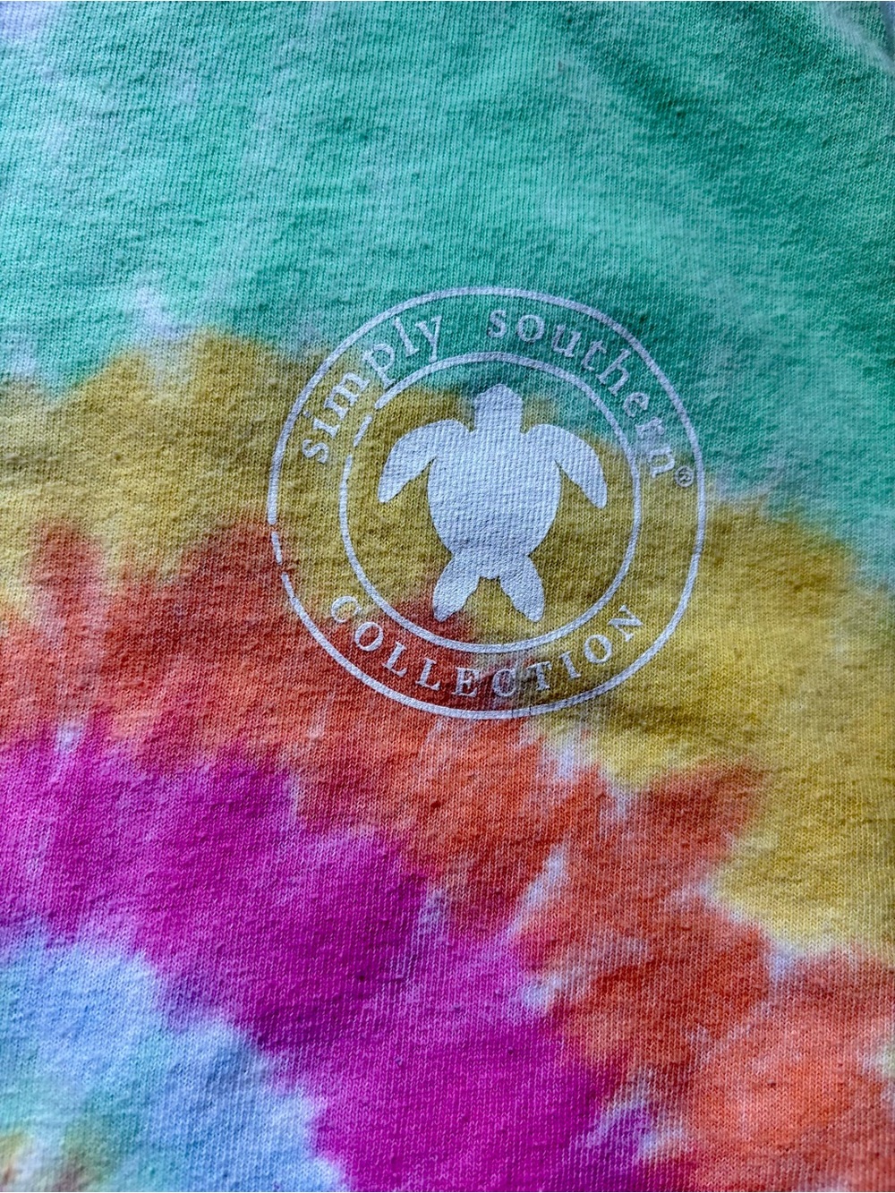 Simply Southern Women's Tie-Dye Spiral Tee - Pink, Yellow, Green, Blue, Orange